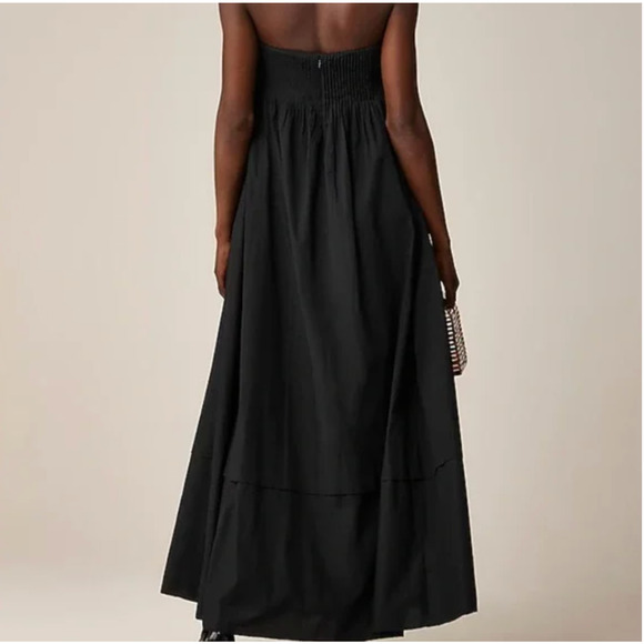 J Crew Collection Strapless Notched Maxi Dress 18 Black NWT CI878 J.Crew Pleated - Picture 4 of 6
